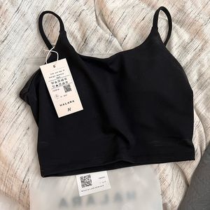 In My Feels Basic Padded Workout Cropped Tank Top - black